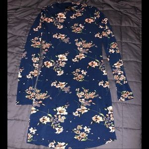 Forever 21 Floral Mock Neck Mini Dress